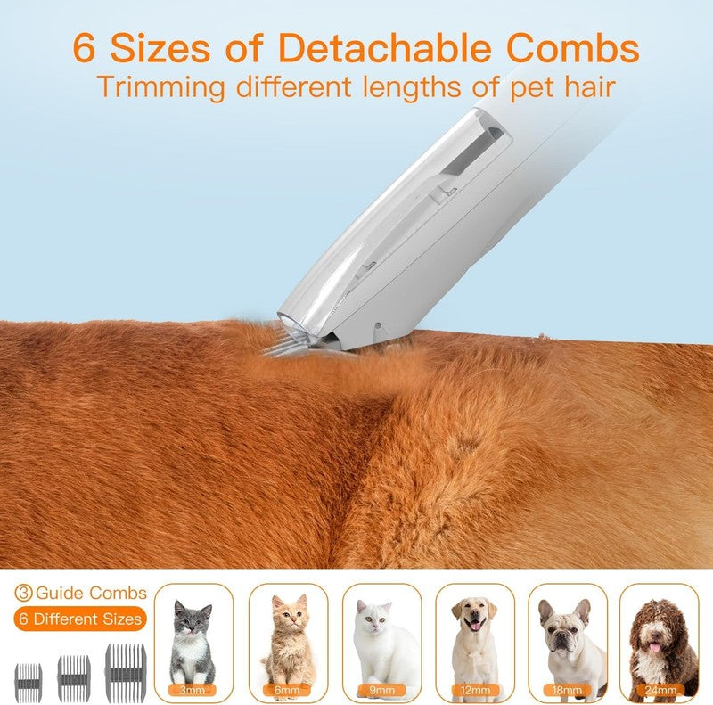 Dog Grooming Vacuum Kit 12000Pa Pet Hair Shedding Trimmer Quiet 2L PG1005