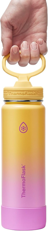 24oz Insulated Water Bottle Stainless Steel Spout Lid Leakproof Hot Cold2