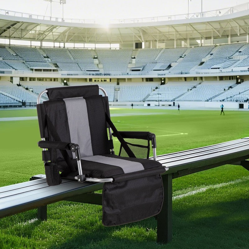 Portable Stadium Chair Stadium Seat for Bleacher with Cup Holder, Gray4