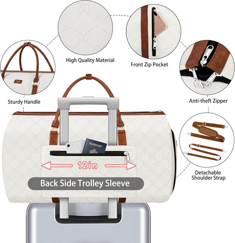 2in1 Garment Duffle Bag Shoe Compartment 4Pc Set Travel Carry On3