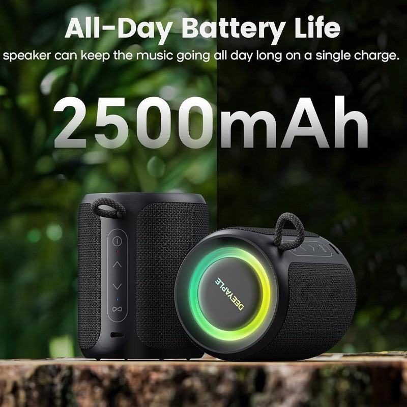 15W Bluetooth Speaker, IP67 Waterproof, Loud Stereo, 2500mAh, TWS, Black2