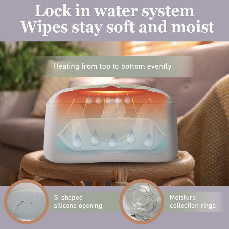 Baby Wipe Warmer Dispenser w/ LED Night Light Dual Heat Design1