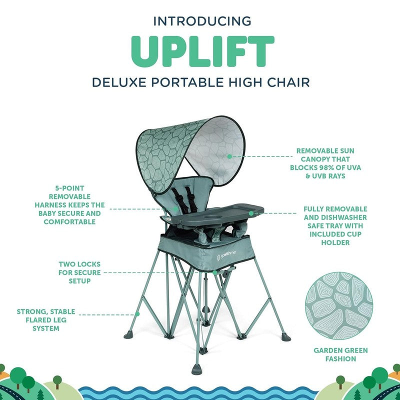 Go With Me Uplift Deluxe Portable High Chair Travel Indoor Outdoor Green2