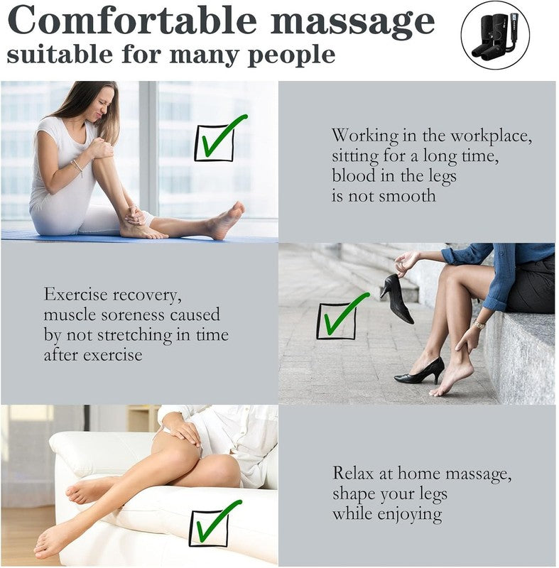 Air Compression Leg & Foot Massager with Heat for Pain, Swelling & Fatigue8