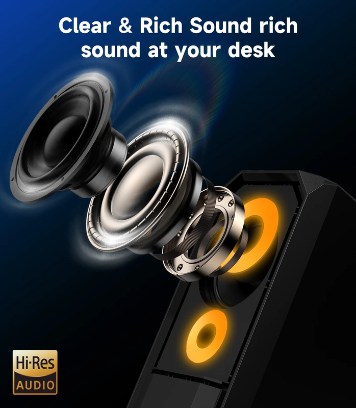 RGB Gaming Computer Speakers USB Powered Stereo 3.5mm for PC Laptop Desktop8