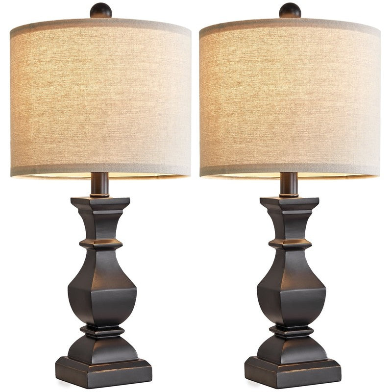 Set of 2 Retro Table Lamps 20.5" Vintage Rustic Bedside Lamps for Bedroom8