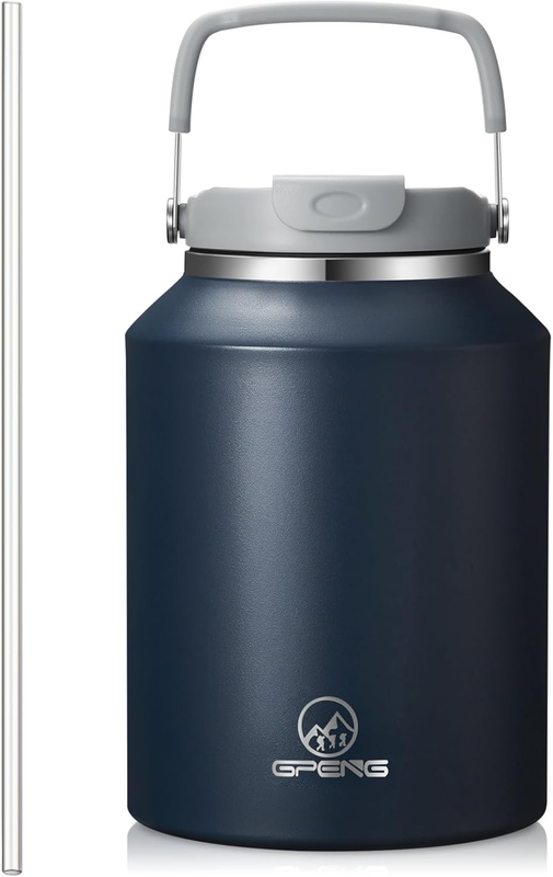 40oz Stainless Steel Tumbler with Handle Straw Lid Insulated Travel Mug 48H Temp0
