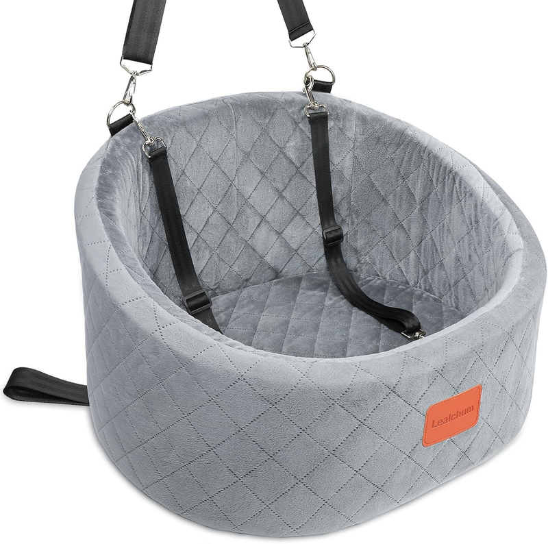 Dog Car Seat Small Dogs up to 30lbs Memory Foam Washable Anti Slip Grey7