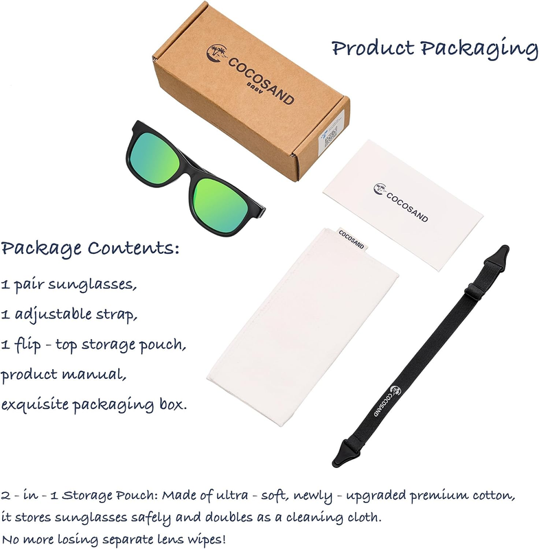 Polarized Baby Sunglasses UV400 Flexible Strap Infant Toddler 0 24 Months1