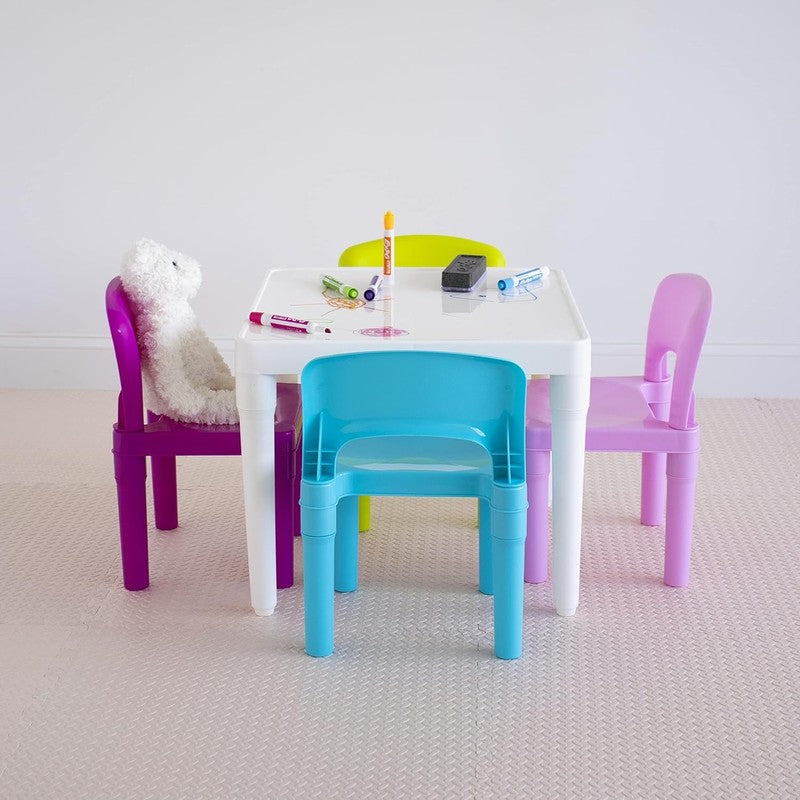 Tot Tutors Kids' 5 Piece Square Table and Chair Set1