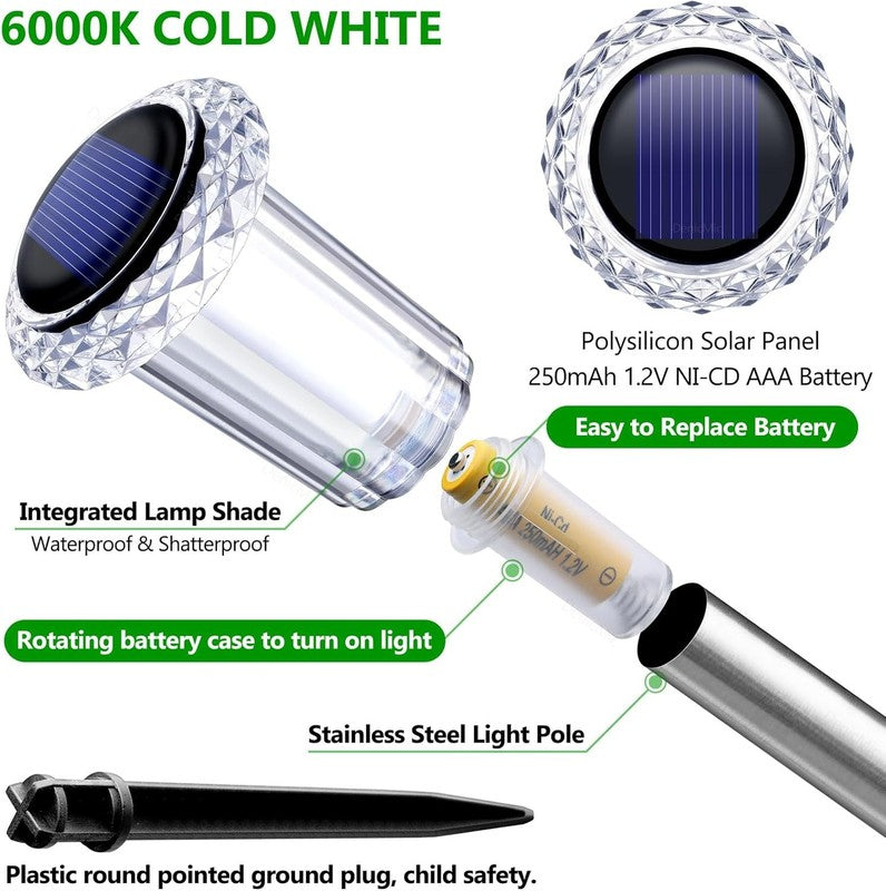 Solar Lights Outdoor 10 Pack Waterproof Solar Christmas Lights Outdoor 6000K Col1