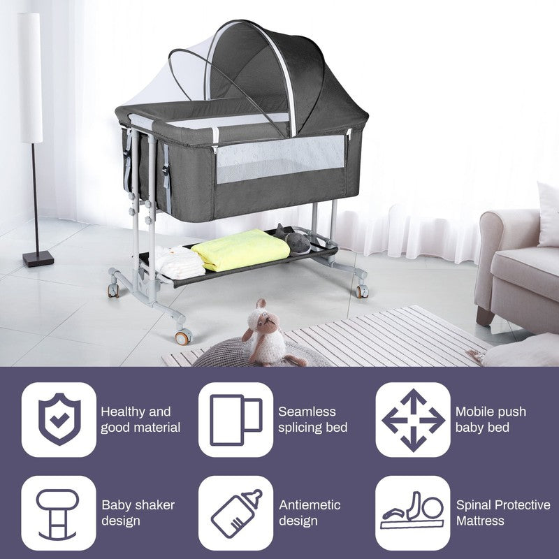 Baby Bassinet Bedside Sleeper Bassinet for 0 5 Months Baby Unisex (Dark Gray)8