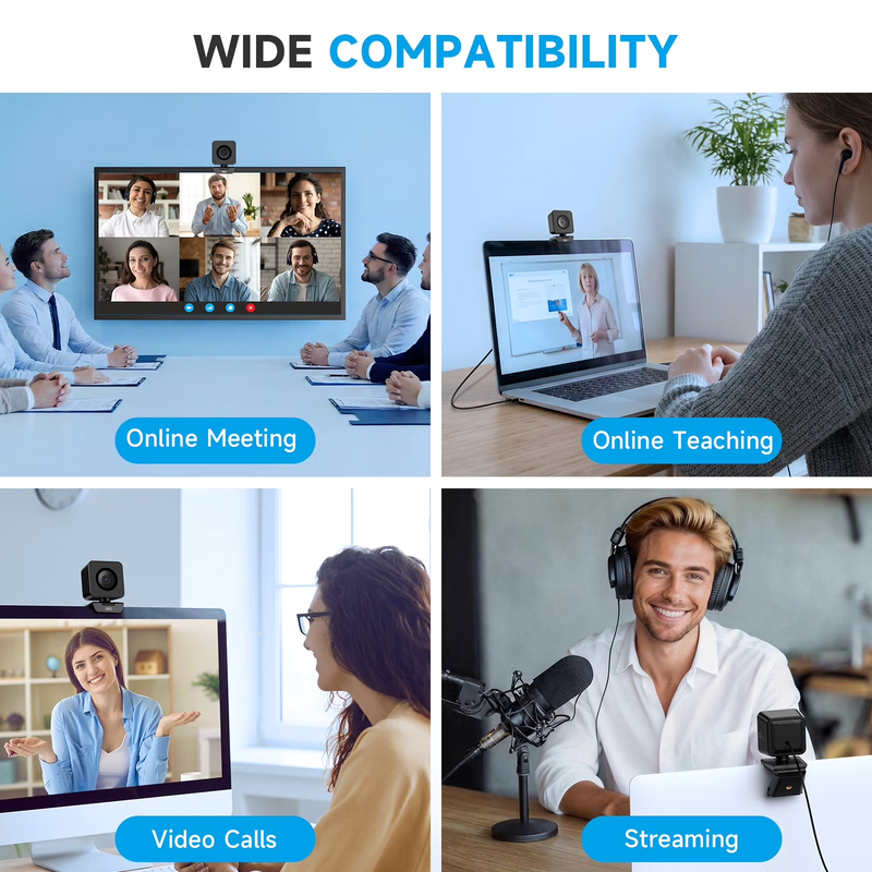 4K UHD Webcam USB Auto Focus Privacy Cover for PC Mac Laptop Zoom Teams5