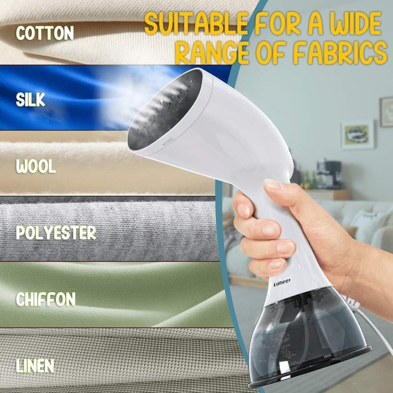 1350W Handheld Garment Steamer for Clothes, 400ML Tank, Portable – White/Black1
