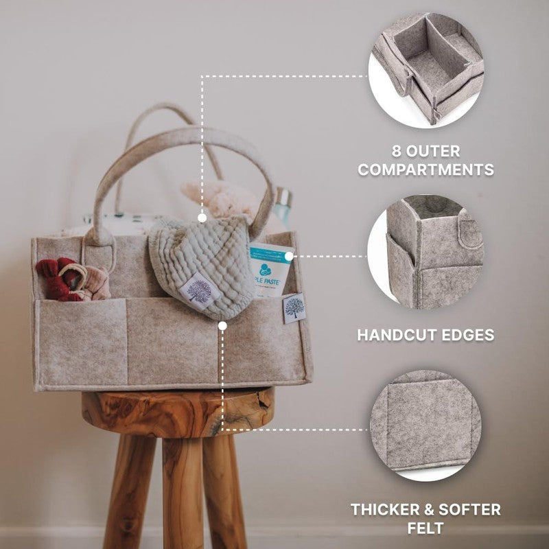 Parker Baby Diaper Caddy Nursery Storage Bin & Car Organizer Oatmeal3