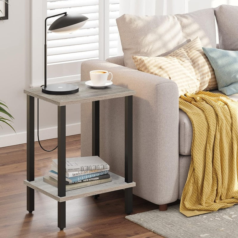 Set of 2 End Tables 2 Tier Side Tables Nightstand Sofa Table for Living Room6