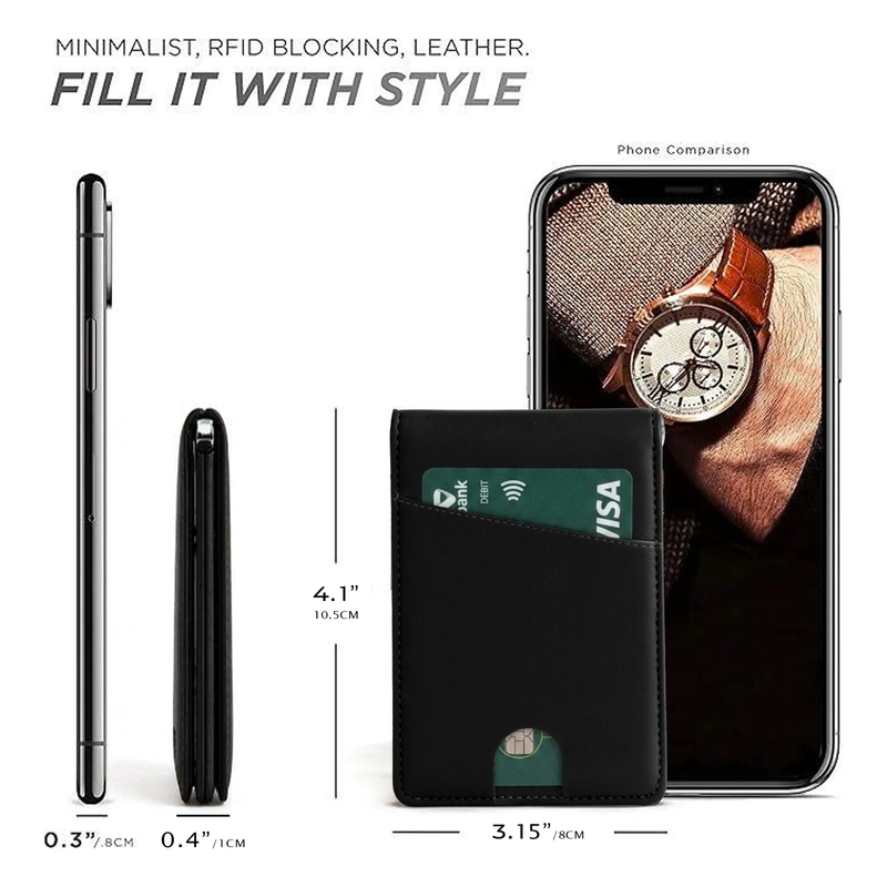 Genus RFID Money Clip Wallet Men Slim PU Leather Bifold ID Window Brown5