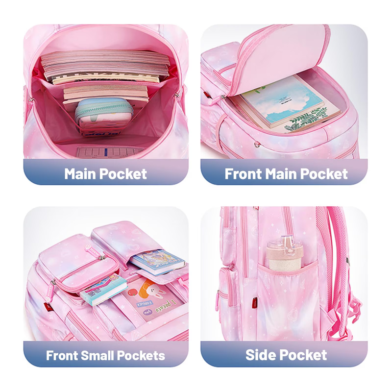 Water Resistant Kawaii Ita Kids Backpack School Bookbag Pink3