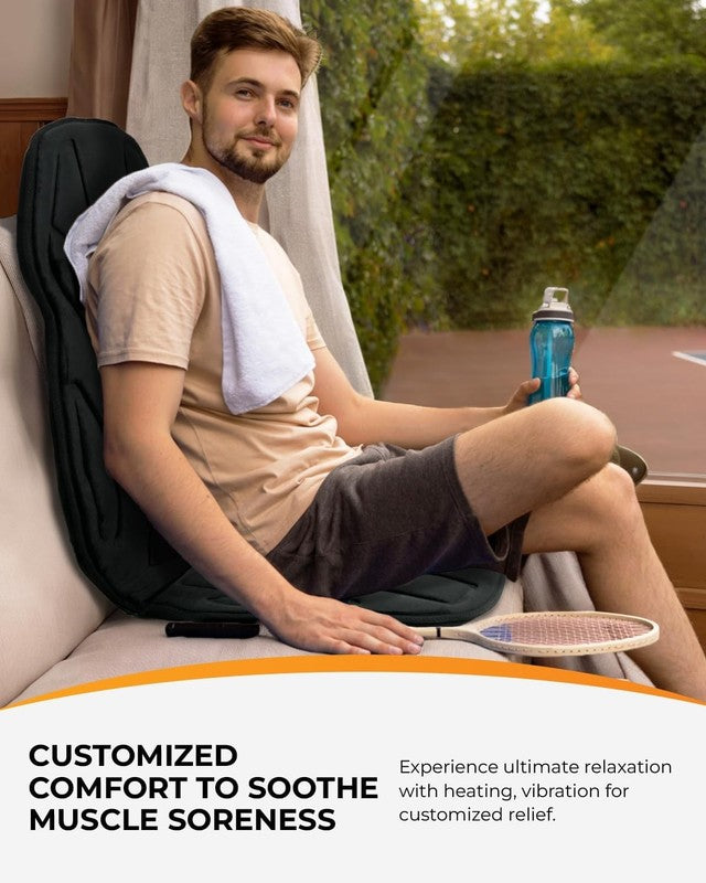 8 Motor Massage Seat Cushion w/ Heat 5 Modes Back Chair Pad Home Office2