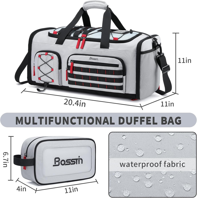 Travel Duffle Bag 45L Gym Weekender Overnight Backpack Shoe1
