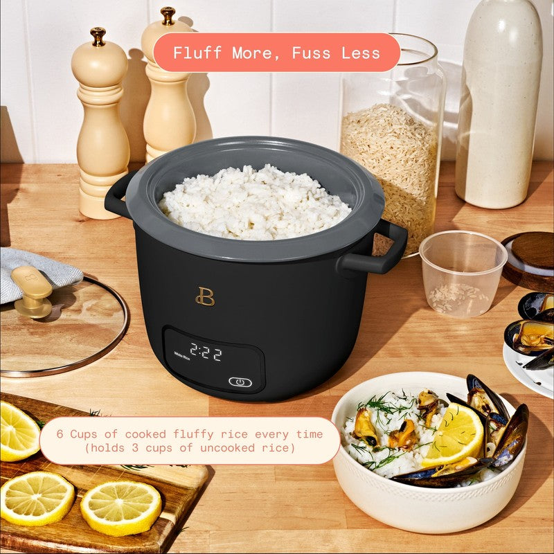 Beautiful by Drew Barrymore 6 Cup Rice Cooker Black Sesame Digital Electric Rice1