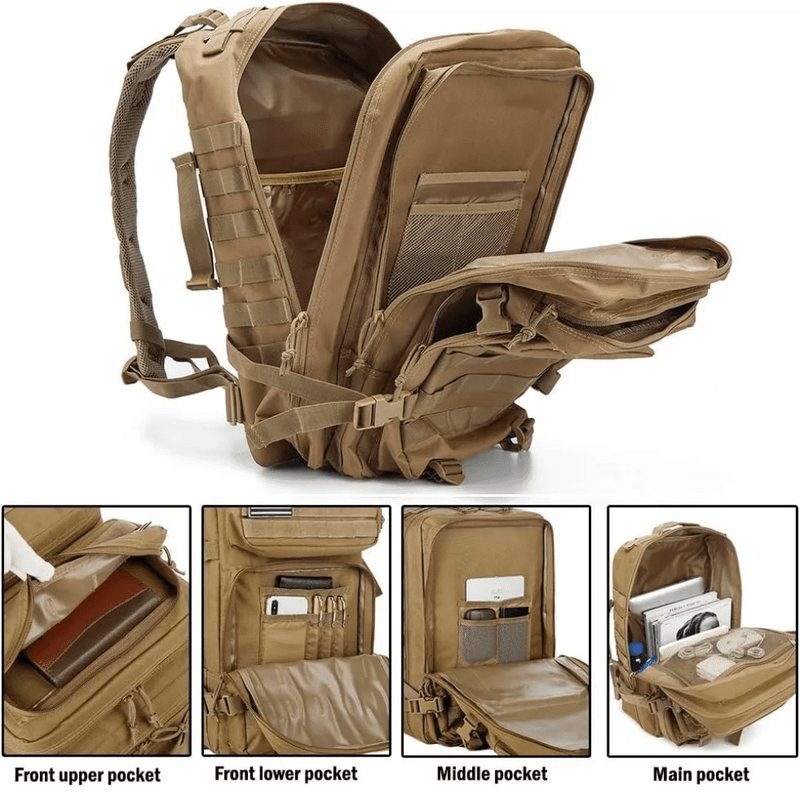 45L Tactical Backpack,900D Oxford Waterproof Material for Outdoor Hiking Camping2
