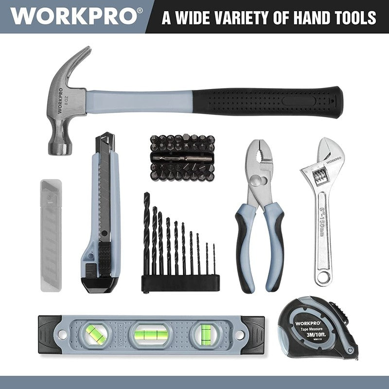 12V Cordless Drill Driver Kit, Power Tool Kit for Home, 61 Piece Hand Tool Set,1