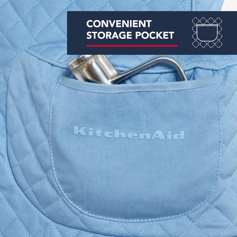 KitchenAid Tilt Head Stand Mixer Cover Quilted Cotton Storage Pocket Blue3