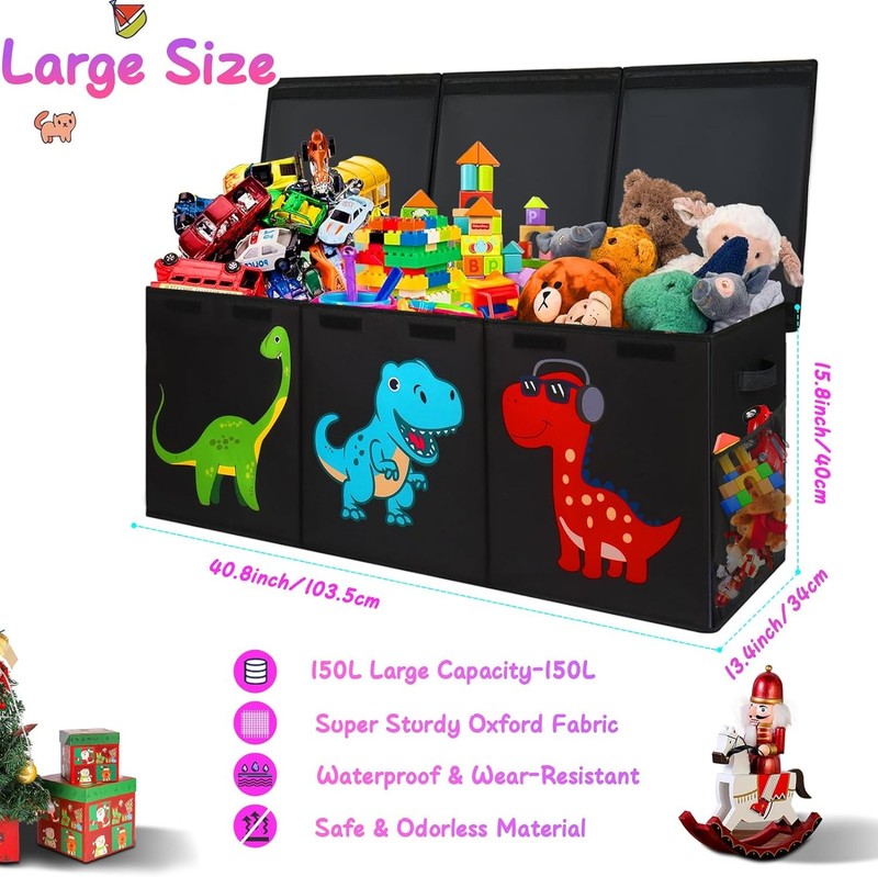 Extra Large Toy Box Chest Collapsible Dinosaur Storage Bin Kids Organizer7