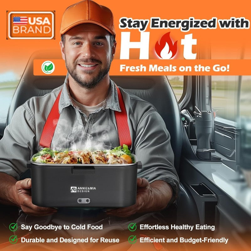 Electric Lunch Box 100W 1.8L Portable Heated Food Warmer for Adults Car & Office1