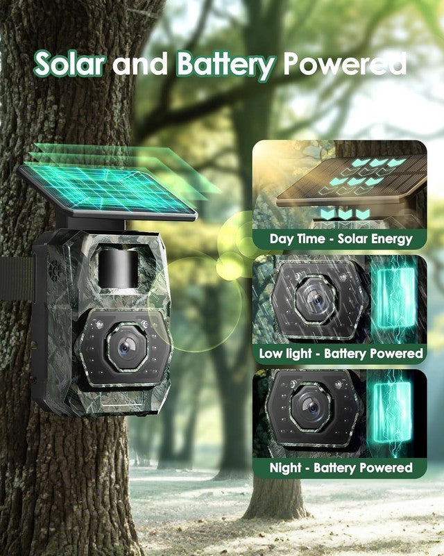 Solar Trail Camera 48MP 30FPS WiFi Night Vision IP66 + 32GB SD Card1