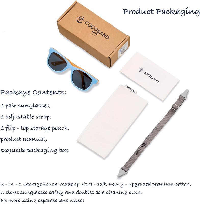 Polarized Baby Sunglasses UV400 Flexible Strap Infant Toddler 0 24 Months1