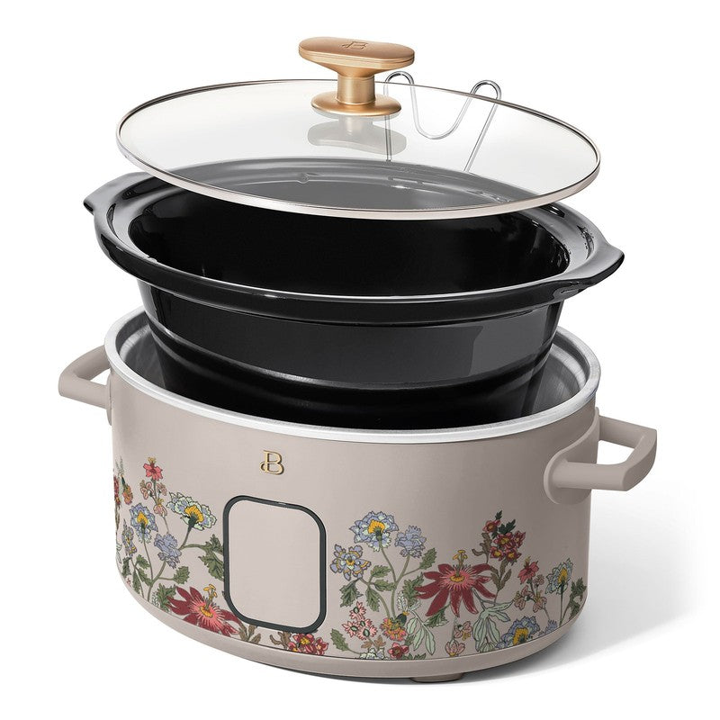6 Qt Programmable Slow Cooker, Wildflower Porcini Taupe by Drew Barrymore8