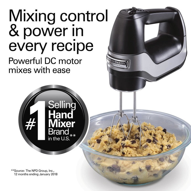 5-Speed Electric Hand Mixer Slow Start Quickburst Kitchen Mixer Black1
