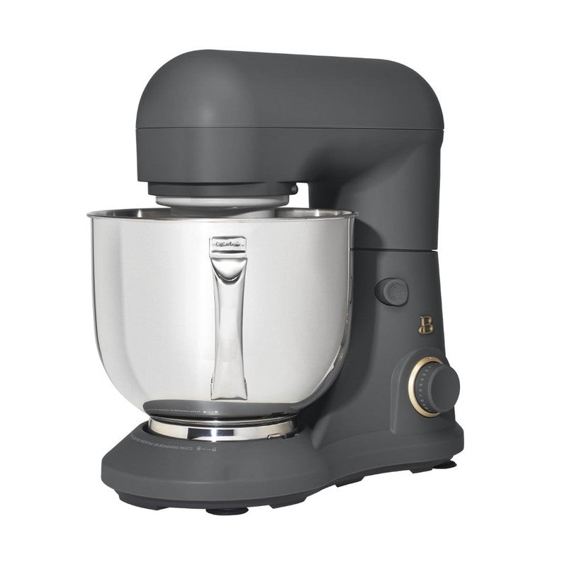 Beautiful 5.3 QT Stand Mixer w/ Flat Beater, Dough Hook by Drew Barrymore Gray8