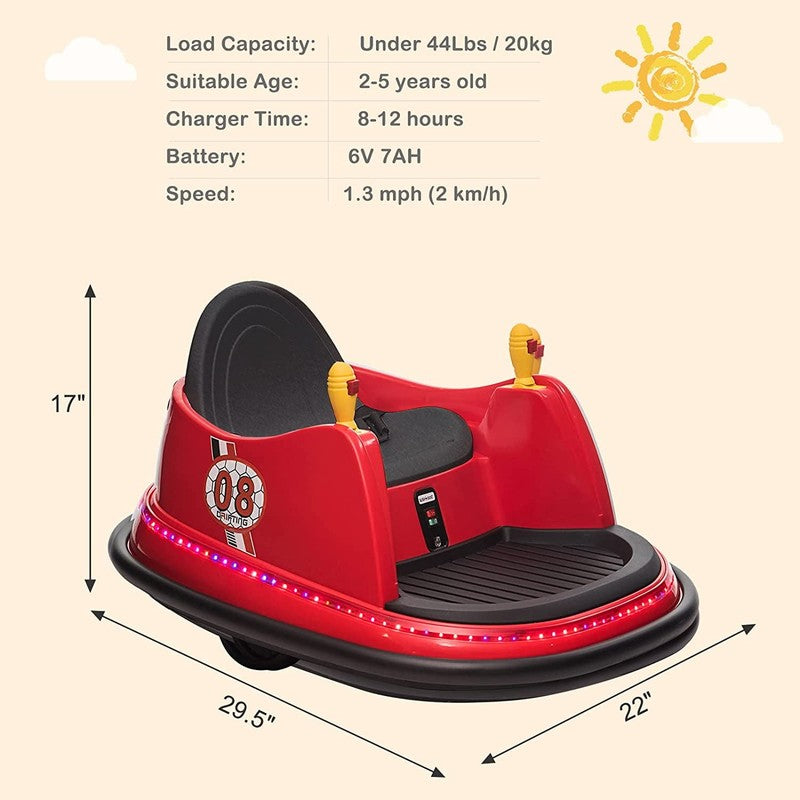 Remote Control 6V Kids Bumper Car - 360 Spin Electric Ride On for Boys & Girls5