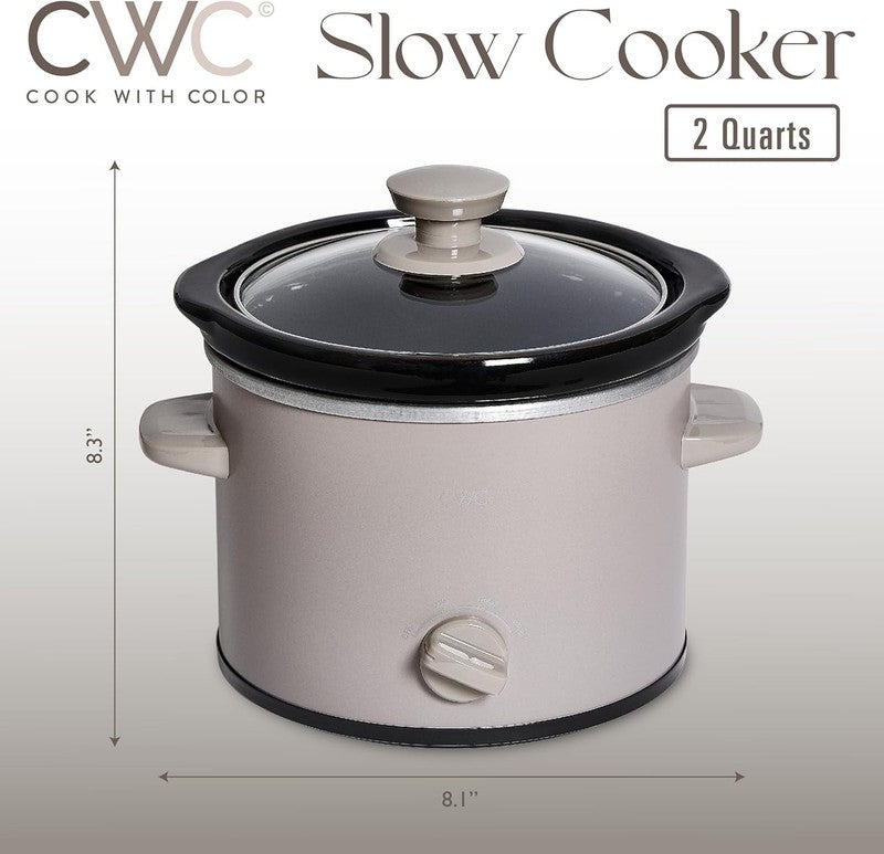 Slow Cooker, Crock Pot, 2-Quart Removable Stoneware Mini Crock Pot, Beige1