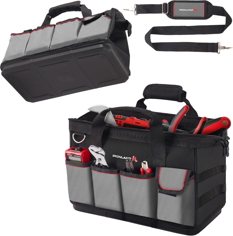 16.5" Hard Bottom Tool Bag Waterproof Heavy Duty Organizer for Men Mechanics0