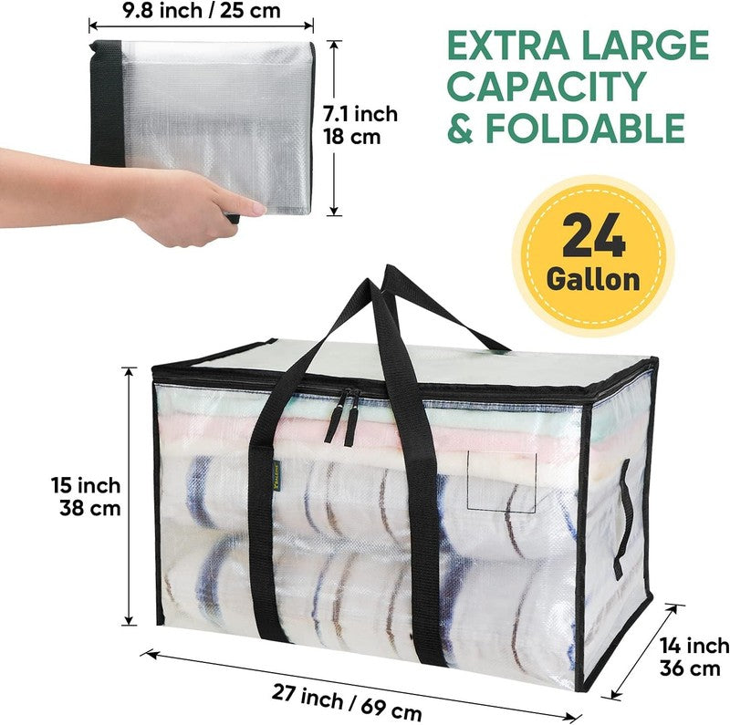 Oversized 6 Pack Clear Moving Bags with Strong Handles for Easy Storage1