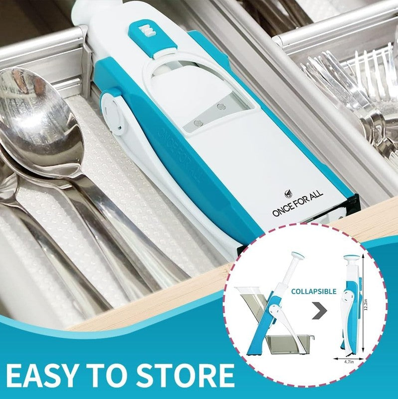 Safe Mandoline Slicer 5 in 1 Vegetable Cutter, Strips Julienne Dicer Adjustable 5