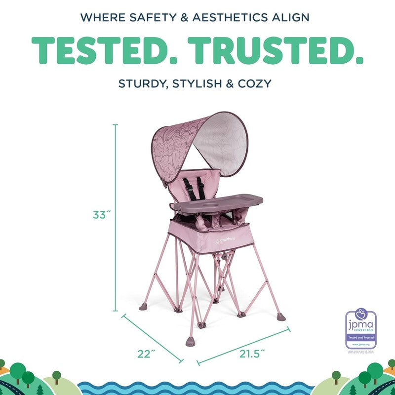 Go With Me Uplift Deluxe Portable High Chair Travel Indoor Outdoor Rose3