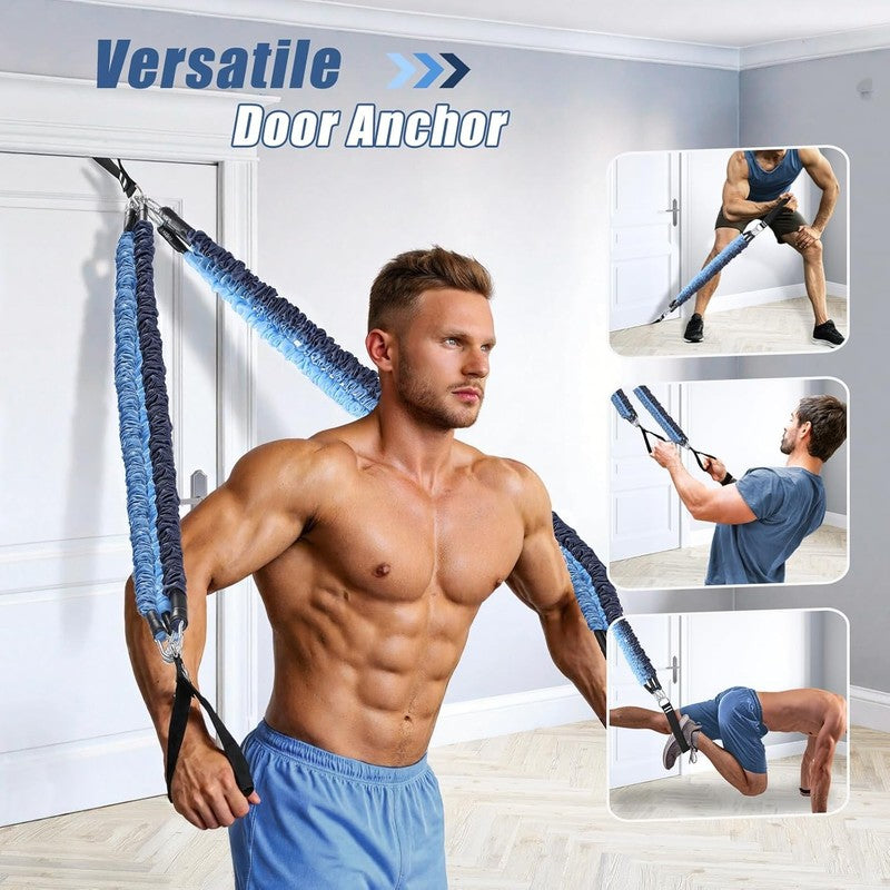 Upgraded Pilates Bar Kit w/ Resistance Bands Stainless Steel Full Body Workout6