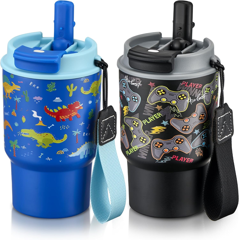 13.5Oz Kids Insulated Tumbler 2 Pack, Stainless Steel Leak Proof Water Bottles0