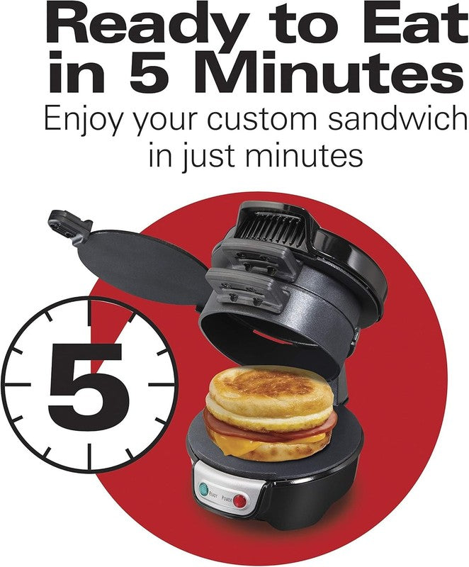 Breakfast Sandwich Maker with Egg Ring – Customize Ingredients for Muffins & Cro6