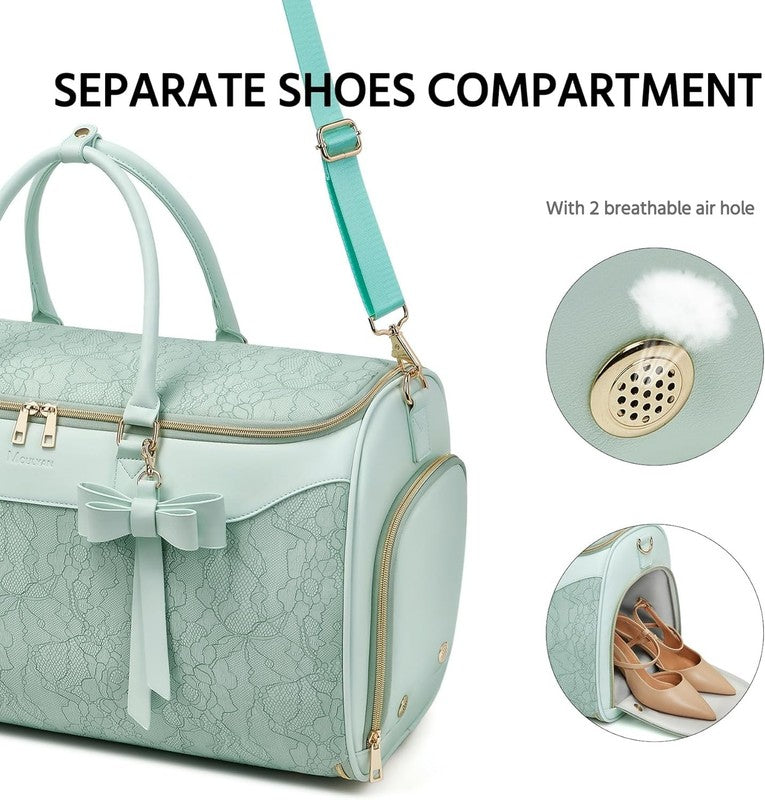 45L Garment Duffle Bag Light Cyan 3in1 Hanging Suit Travel Carry On3