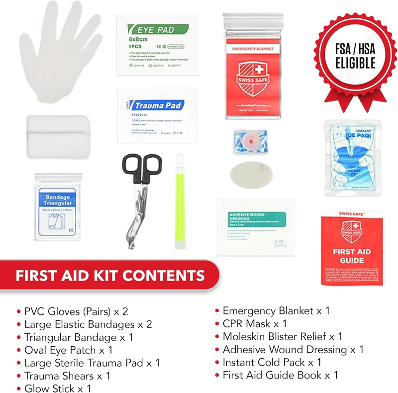 2 In 1 First Aid Kit for Car, Travel & Home, Businesses   Bonus Mini Kit for Med2