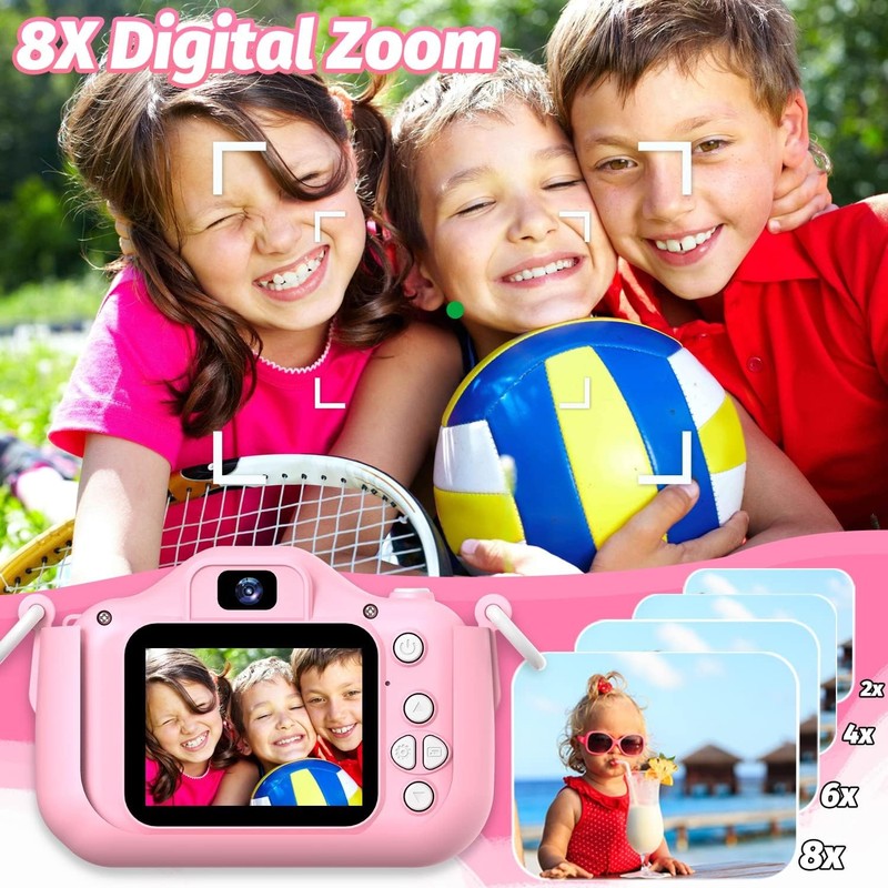Kids Selfie Digital Camera Toy w/ Protective Cover 32GB SD Card Ages 3 106