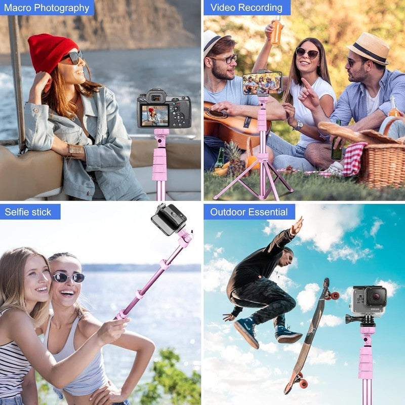 62'' Phone Tripod Selfie Stick w Wireless Remote Cell Phone Stand1