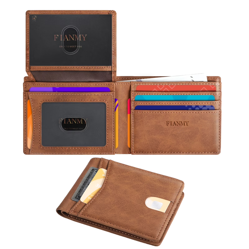 Wallet for Men, Slim Leather Rfid Blocking Mens Wallet with 2 ID Windows, Bifold11