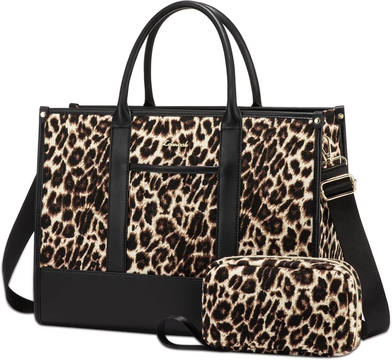 Laptop Tote Bag for Women, Lightweight Pu Leather Work Tote Bag with Clutch Purs9